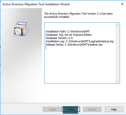 Installing ADMt on Windows Server 2016